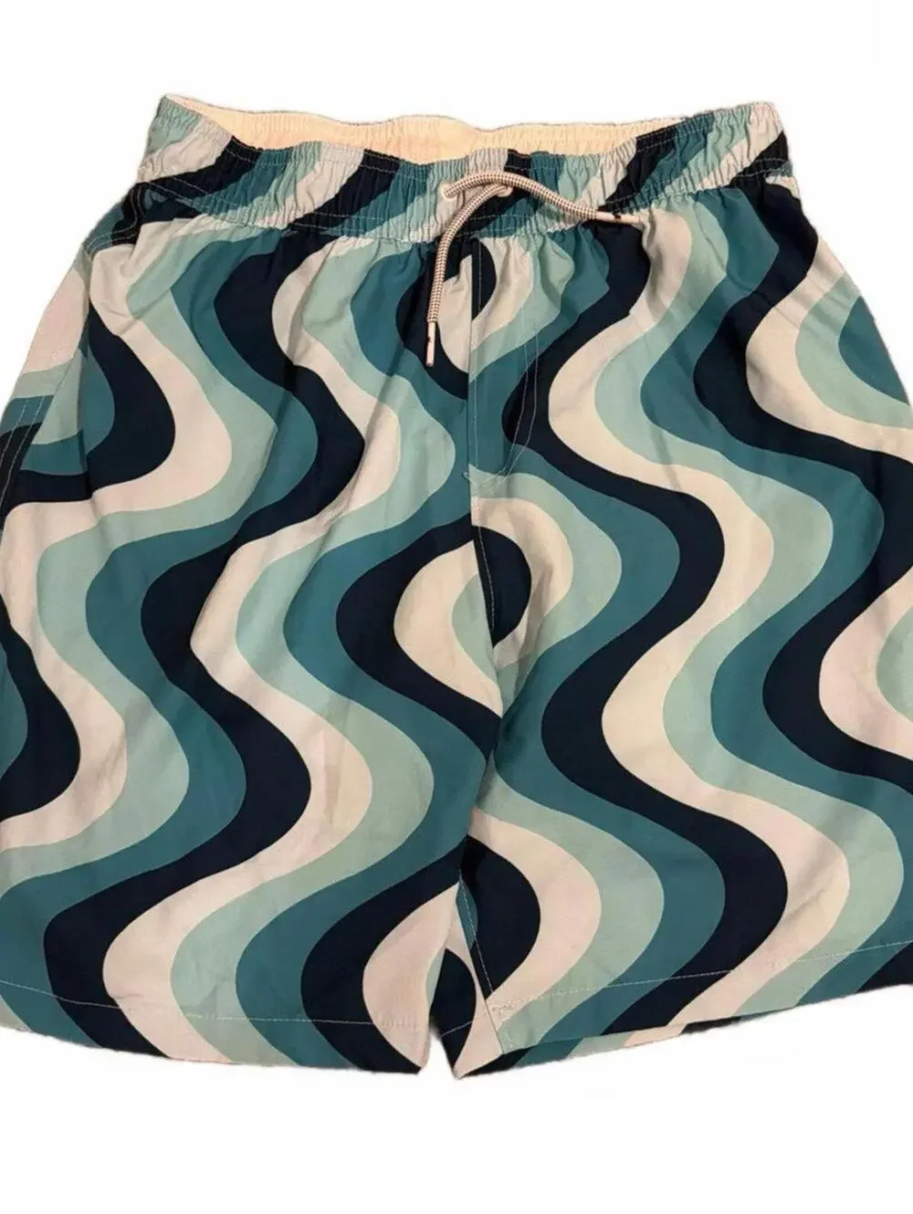 Abercrombie Kids Boys Swim Shorts 15/16 Blue Wave Pattern
